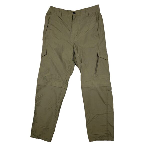 Convertible Hiking Pants Mens 29 Olive Green Cargo Pocket Straight Leg Outdoor - Picture 1 of 11
